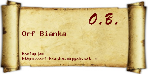 Orf Bianka névjegykártya